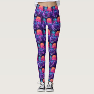 Legging Padrão de Spacemen Vaporwave Synthwave