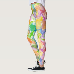 Legging Padrão de Splatter de Tinta de Verão Vibrante Co