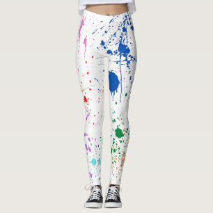 Legging Padrão De Splatter De Tinta Em Toda A Parte