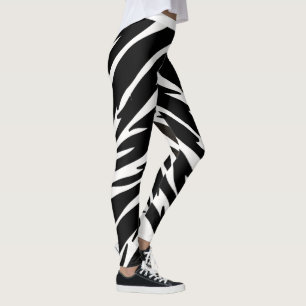 Legging Padrão de Stripe de Tigre Branco Preto para Impre