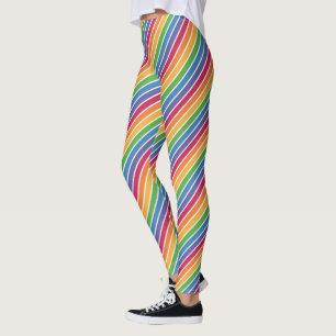 Legging Padrão de Stripes do Arco-Íris