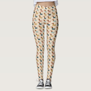 Legging Padrão de Suéter Aconchegante para Dachshund