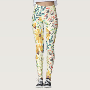 Legging Padrão de superfície floral - Papel de parede Abst