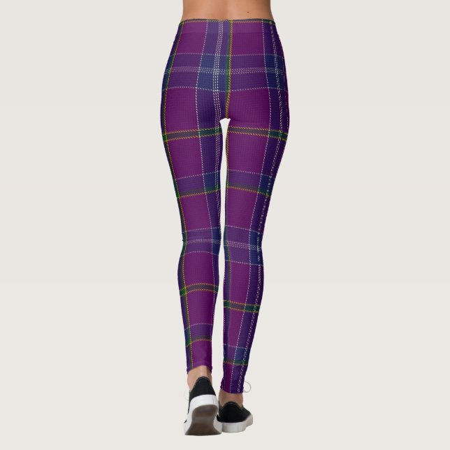 Legging Padrão de tartã roxo (Verso)