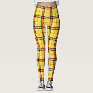 Legging Padrão de Tartan Amarelo