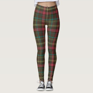 Legging padrão de tartan de xadrez