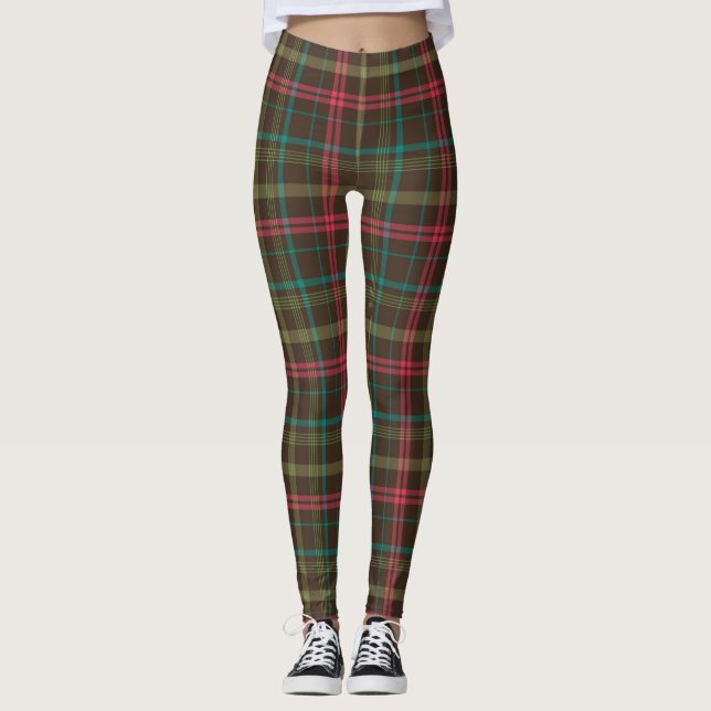 Legging padrão de tartan de xadrez (Frente)
