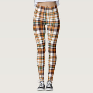 Legging Padrão de tartan de xadrez de Ação de Graças