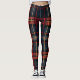 Legging Padrão de Tartan Escuro
