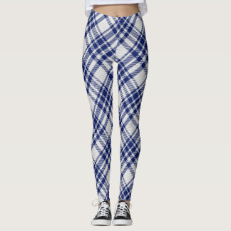 Legging Padrão de Tartan Real de Stewart Azul e Prata