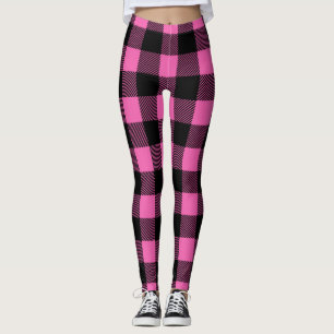 Legging Padrão de Tartan Rosa