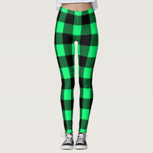 Legging Padrão de Tartan Verde