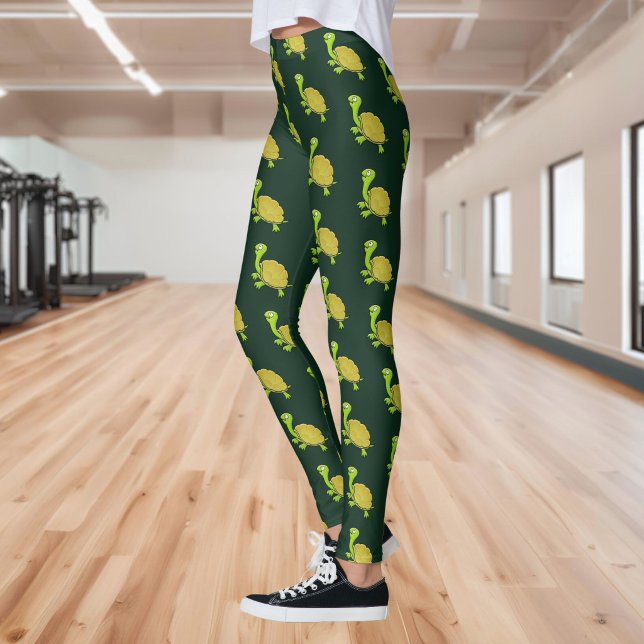 Legging Padrão de Tartaruga de Desenho Animado (Criador carregado)