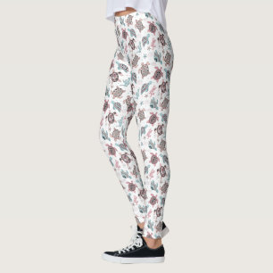 Legging Padrão de tartarugas étnicas do Vintage