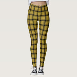 Legging Padrão de Tecido Dourado Americano