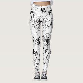 Legging Padrão de Teia de Aranha de Halloween