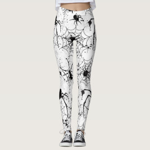 Legging Padrão de Teia de Aranha de Halloween