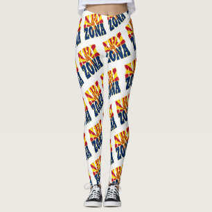 Legging Padrão de texto do sinalizador de estado de Arizo