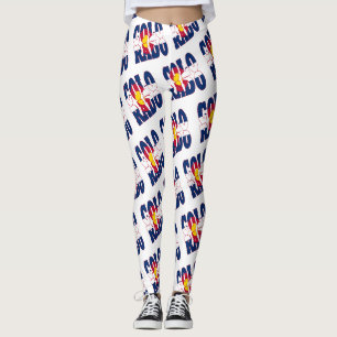 Legging Padrão de texto do sinalizador do estado do Color