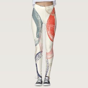 Legging Padrão de Textura do Pincel dos Círculos Coloridos