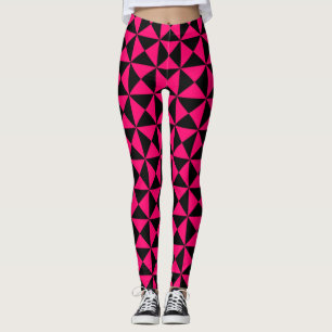 Legging Padrão de Textura Geométrica Preto e Marrom