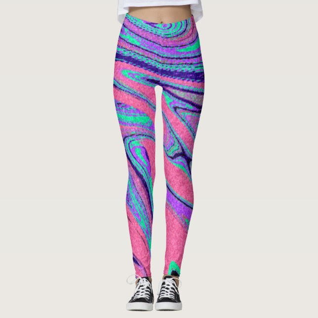 Legging Padrão de Textura Marble fofo (Frente)