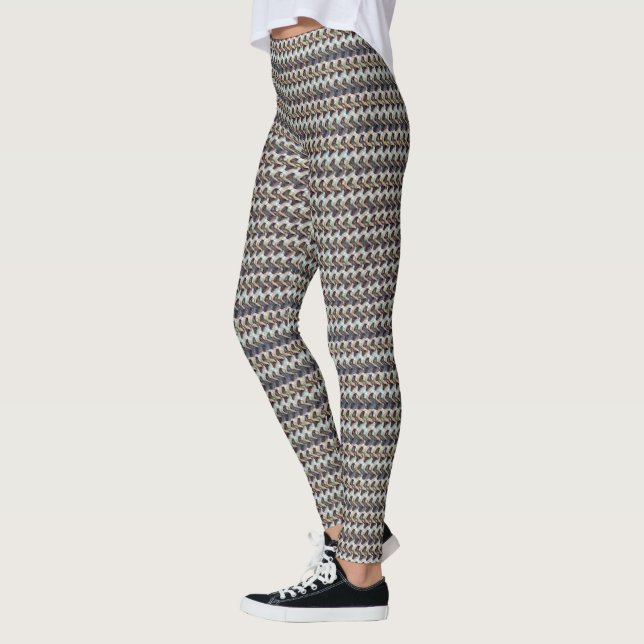 Legging Padrão de Textura Zigzag Abstrato Projeto 1311 (Esquerda)