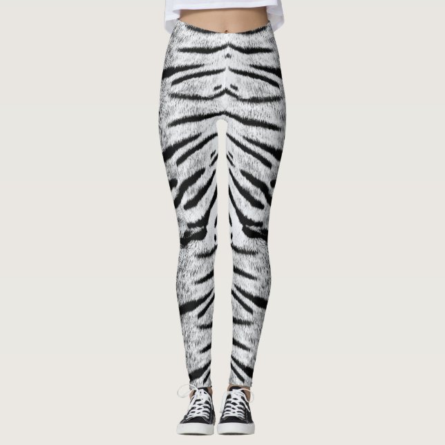 Legging Padrão de tigre branco (Frente)