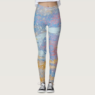 Legging padrão de tinta abstrato acrílico