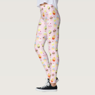 Legging PADRÃO DE TINTA DE cupcakes