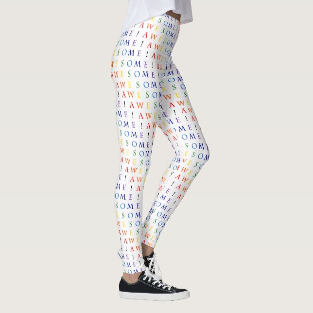 Legging Padrão de Tipografia Incrível Arco-íris (Direita)