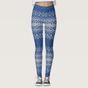 Legging Padrão de título5 do Marinho azul ID208