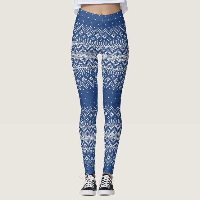 Legging Padrão de título5 do Marinho azul ID208 (Frente)