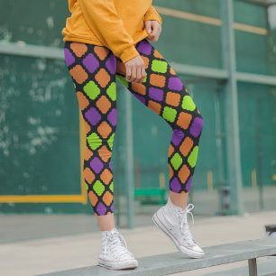 Legging Padrão de Trevo de Quatro Folhas de Halloween Lara