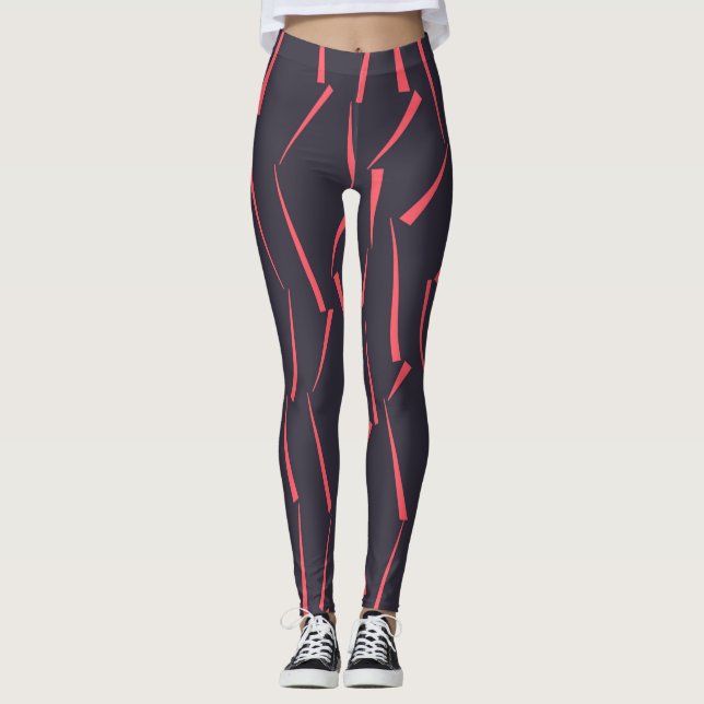 Legging Padrão de triângulo geométrico moderno e reproduto (Frente)