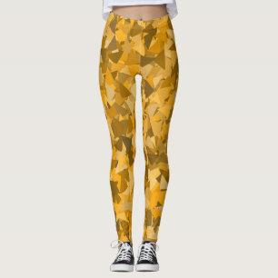 Legging Padrão de Triângulo Laranja Marrom