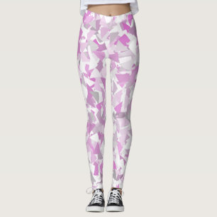Legging Padrão de Triângulo Rosa Roxo