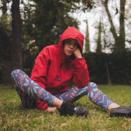 Legging Padrão de tricô branco de Natal, vermelho e azul