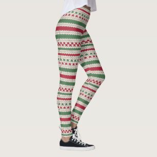 Legging Padrão de tricô de suéter de Natal