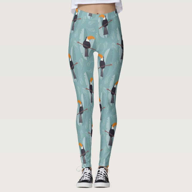 Legging Padrão de tucanos bonitos (Frente)
