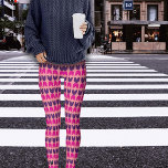 Legging Padrão de Tulipas Púrpuras Retrogeométricas Rosa<br><div class="desc">Um divertido e amoroso impressão moderno para leggings impressas. Tendência,  conforto e versátil para vestir a Partidos,  Workout,  Cafés,  Comprar ou simplesmente acalmar com entes queridos.</div>