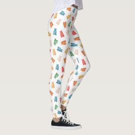 Legging Padrão de Ursinhos Gummy