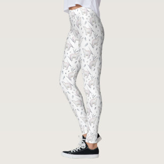 Legging Padrão de Urso Polar de Inverno em Aquarela