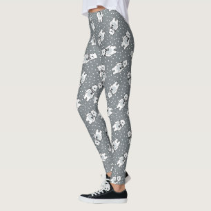 Legging Padrão de urso polar de neve fofo