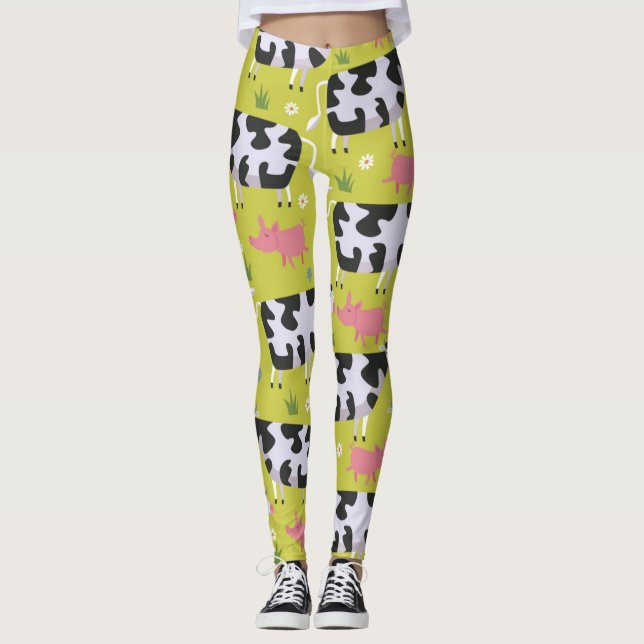 Legging Padrão De Vacas E Suínos (Frente)