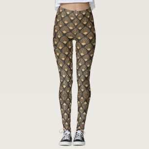 Legging Padrão de Ventilador do Decor do Estilo Gatsby
