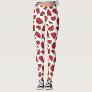 Legging Padrão de Verão de Fatias de Melancia