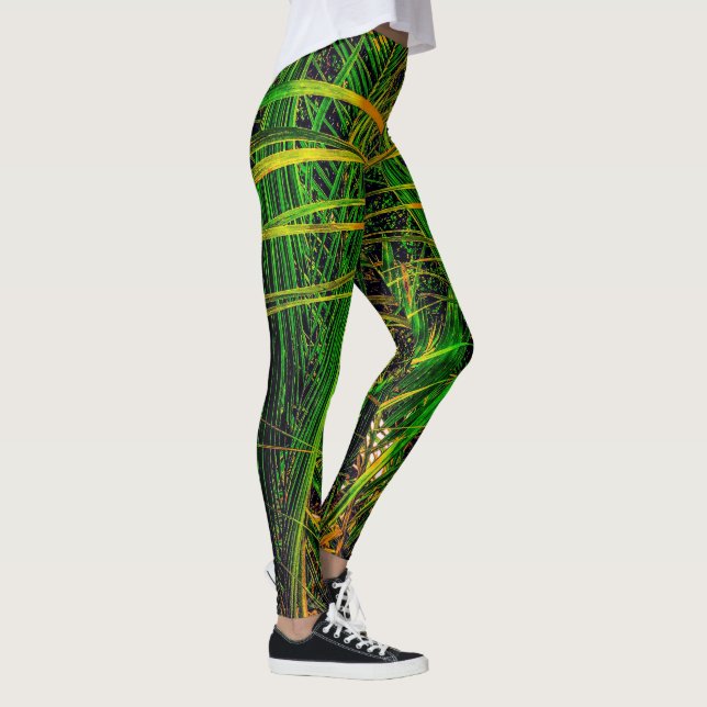 Legging Padrão de Verdes Tropicais (Direita)