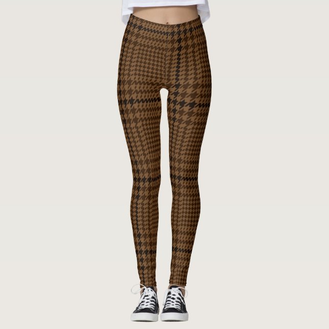 Legging Padrão de Verificação de Glen Brown Houndstooth (Frente)