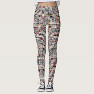 Legging Padrão de Verificação de Glen de Red Black Brow